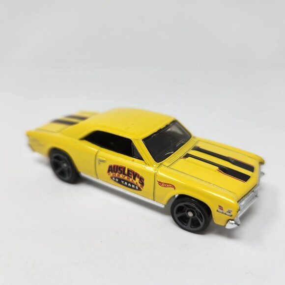 Hot Wheels 67 Chevelle SS 396 Yellow Diecast Car Black Stripes Ausleys Chevelle - Picture 3 of 7